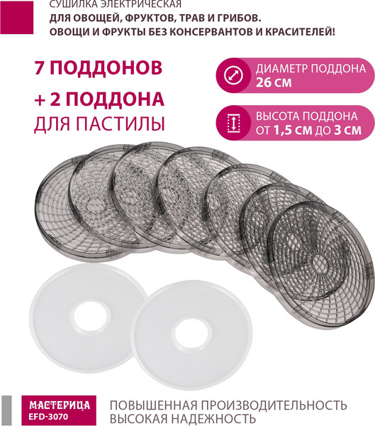 Сушилка для овощей и фруктов Мастерица EFD-3070