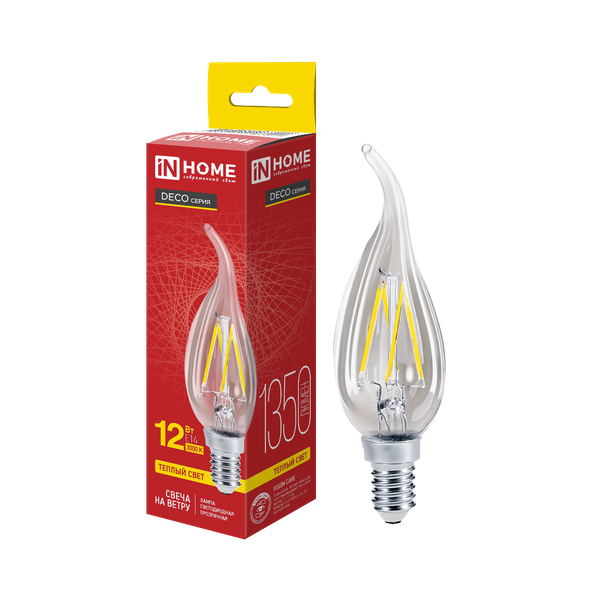 Лампа INhome LED-Свеча на ветру-Deco / 4690612055992 - фото