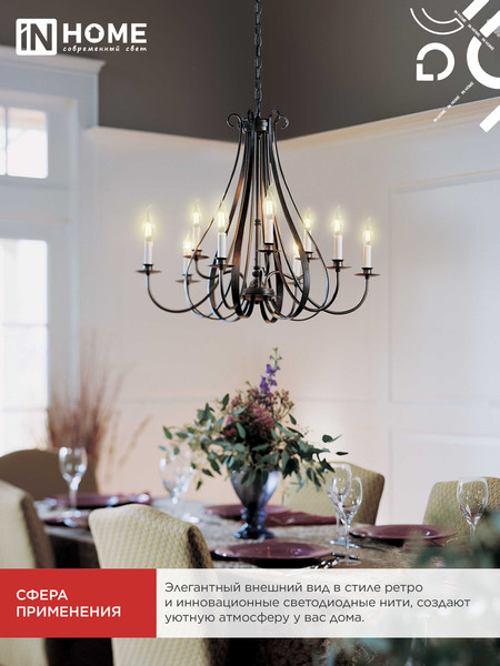 Лампа INhome LED-Свеча на ветру-Deco / 4690612055992