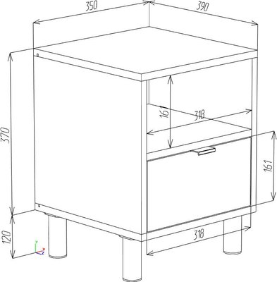 Прикроватная тумба Eligard Mone 1S1N