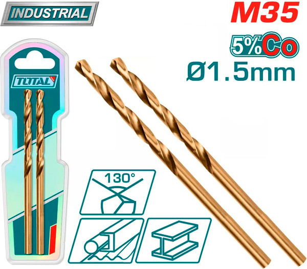 Сверло TOTAL M35 HSS 1.5мм / TAC11201501
