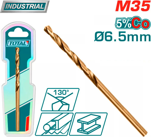 Сверло TOTAL M35 HSS 6.5мм / TAC11206501