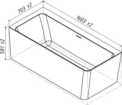 Ванна из искусственного камня Belux Турин ТУ-1600 L
