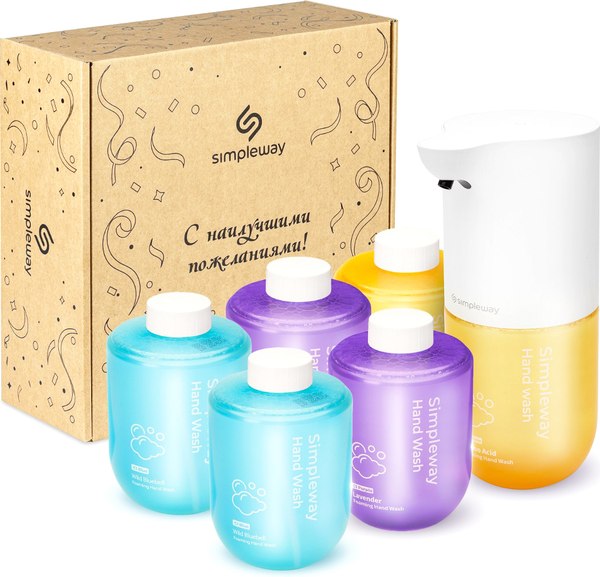 Сенсорный дозатор для жидкого мыла Simpleway Дозатор для ванной с набором мыла / SW99847  - фото