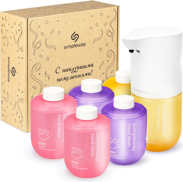 Сенсорный дозатор для жидкого мыла Simpleway Дозатор для ванной с набором мыла / SW99846 - фото