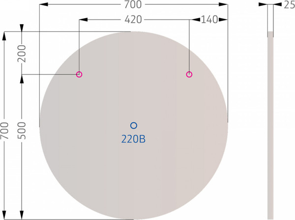 Зеркало Alavann Rondo 70