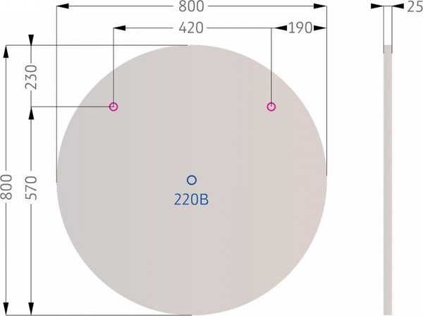 Зеркало Alavann Rondo 80