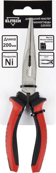 Длинногубцы Elitech 200мм / 207115
