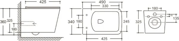 Унитаз подвесной Cerutti Maiella Aria PP CT10479