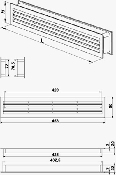 Решетка вентиляционная Vents МВ 430/2