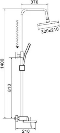 Душевая система со смесителем Shevanik S6826T