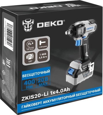 Аккумуляторный гайковерт Deko ZKIS20-Li / 084-1046