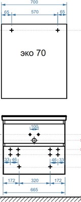 Тумба под умывальник Belux Киото НП 70-02 (1, белый глянцевый)