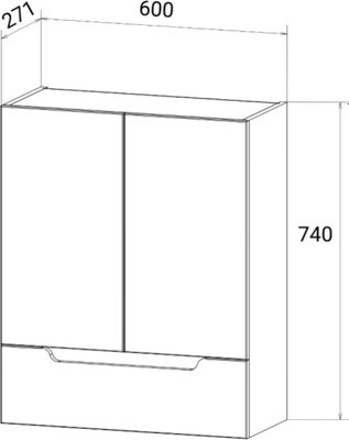 Шкаф для ванной Emmy Агата 60 / agt60bel