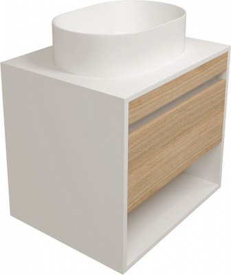 Тумба под умывальник Teymi Ritta 55см / T60537 (белый/дуб) - фото