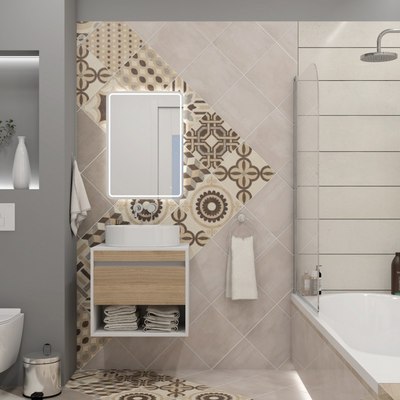 Тумба под умывальник Teymi Ritta 55см / T60537 (белый/дуб)