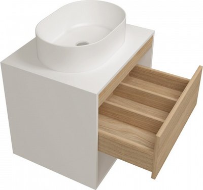Тумба под умывальник Teymi Ritta 55см / T60537 (белый/дуб)
