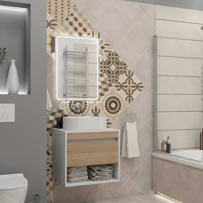 Тумба под умывальник Teymi Ritta 55см / T60537 (белый/дуб)