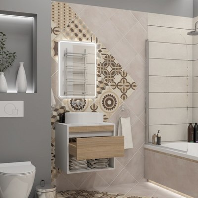 Тумба под умывальник Teymi Ritta 55см / T60537 (белый/дуб)