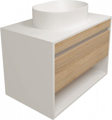 Тумба под умывальник Teymi Ritta 75см / T60539 (белый/дуб) - фото