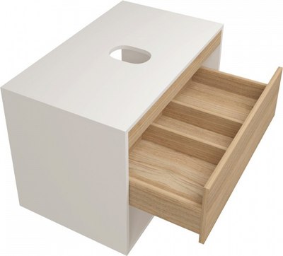 Тумба под умывальник Teymi Ritta 75см / T60539 (белый/дуб)