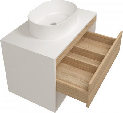 Тумба под умывальник Teymi Ritta 75см / T60539 (белый/дуб)