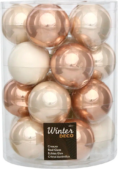 Набор шаров новогодних GreenTerra Cashmere Rose 6см /142275 - фото