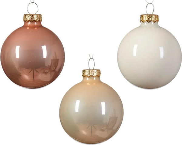 Набор шаров новогодних GreenTerra Cashmere Rose 6см /142275