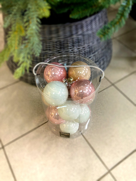 Набор шаров новогодних GreenTerra Жемчужная Нежность 8см / 140792