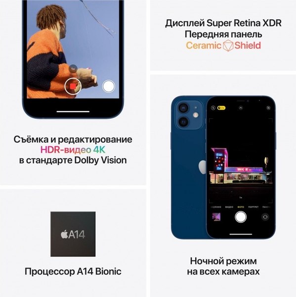 Смартфон восстановленный Apple iPhone 12 256GB Flip Грейд B