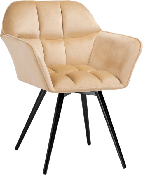 Стул Woodville Ямес поворотный (бежевый/черный глянец) - фото