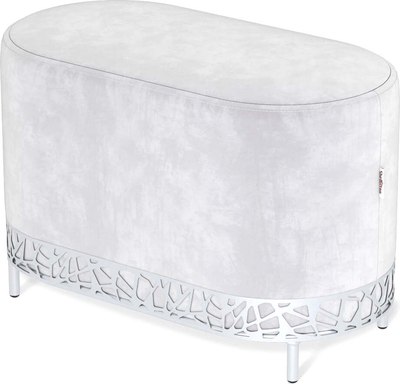 Банкетка Sheffilton SHT-B21-1 (серое облако/хром лак микровелюр/металл) - фото