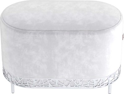 Банкетка Sheffilton SHT-B21-1 (серое облако/хром лак микровелюр/металл)