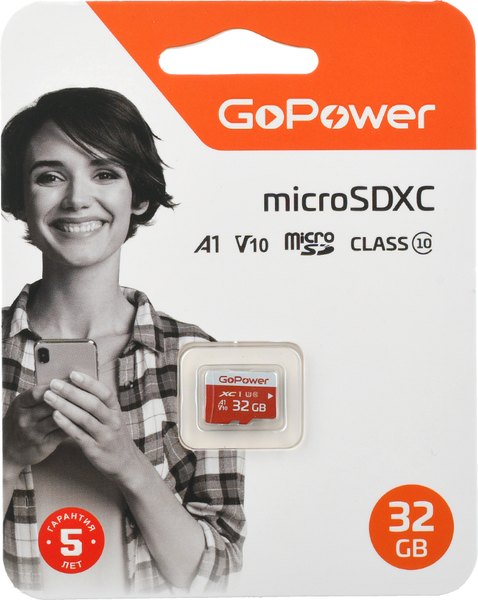 Карта памяти GoPower microSD 32GB Class10 UHS-I (U3) / 00-00025680 - фото