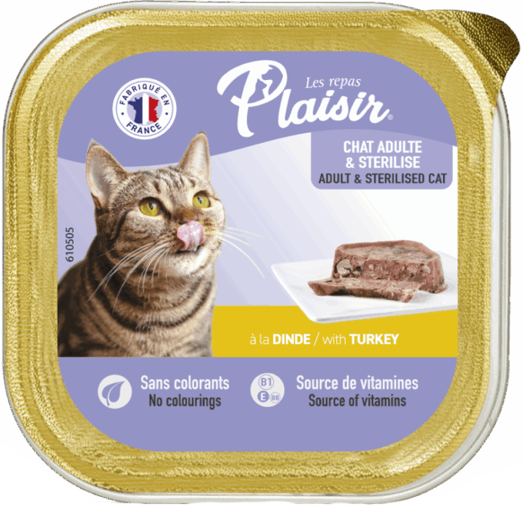 Влажный корм для кошек Plaisir паштет из индейки ламистер - фото