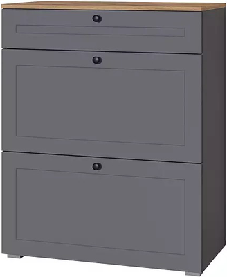 Тумба для обуви Mobi Остин 16.121 (серый графит 0162 РЕ/дуб золотой Craft/графит ZB 856-2) - фото