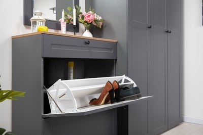 Тумба для обуви Mobi Остин 16.121 (серый графит 0162 РЕ/дуб золотой Craft/графит ZB 856-2)