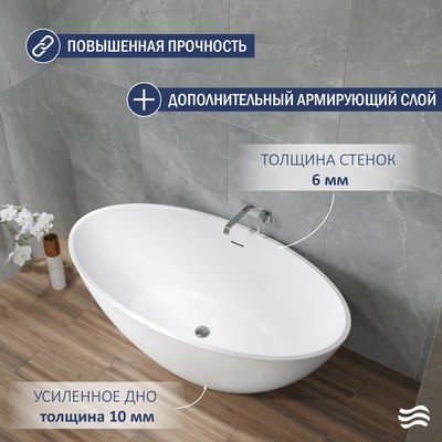 Ванна акриловая Lauter Tess 175x100 / 21683475