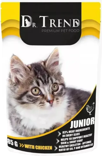 Влажный корм для кошек Dr.Trend для котят с курицей - фото