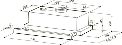 Вытяжка телескопическая Krona Kamilla Sensor Max 600 T / КА-00008309