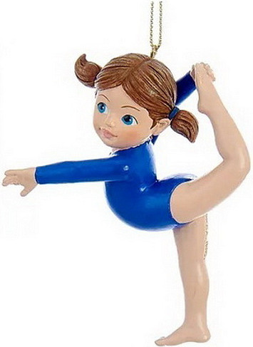 Елочная игрушка Kurt S. Adler Christmas 2024. Гимнастка в голубом / C9289_1 - фото