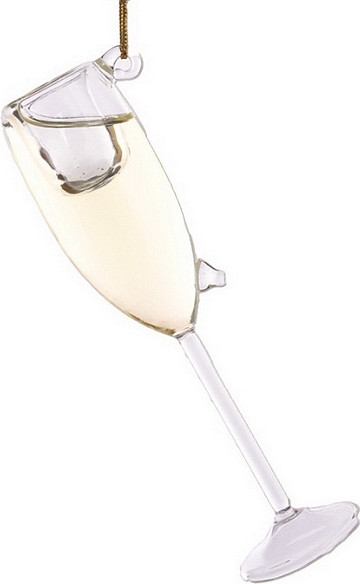 Елочная игрушка Kurt S. Adler Christmas 2024. Бокaл шампанского / D3239 - фото