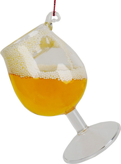 Елочная игрушка Kurt S. Adler Christmas 2024. Бокал пива на ножке / D4239B - фото