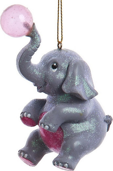 Елочная игрушка Kurt S. Adler Christmas 2024. Слон жует жевачку / D4427_1 - фото