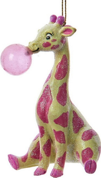 Елочная игрушка Kurt S. Adler Christmas 2024. Жираф жует жевачку / D4427_2 - фото