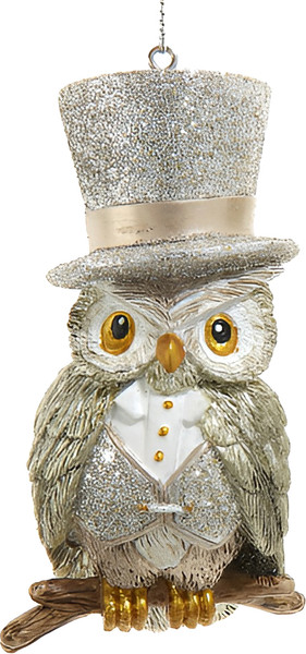 Елочная игрушка Kurt S. Adler Christmas 2024. Сова в цилиндре / D4441 - фото