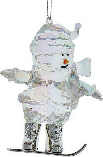 Елочная игрушка Kurt S. Adler Christmas 2024. Снеговик на лыжах / D4453_1 - фото