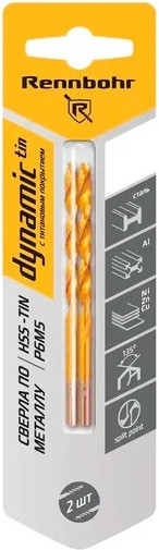Набор сверл Rennbohr 3.0х61мм Dinamic-TIN Р9М3 / 667030 - фото