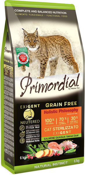 Сухой корм для кошек Primordial Cat Neutered Exi Salmon-Quail / MGSP2206 - фото