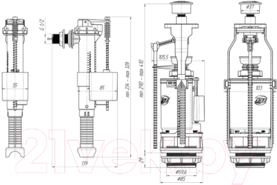 Арматура Ани Пласт WC9010C